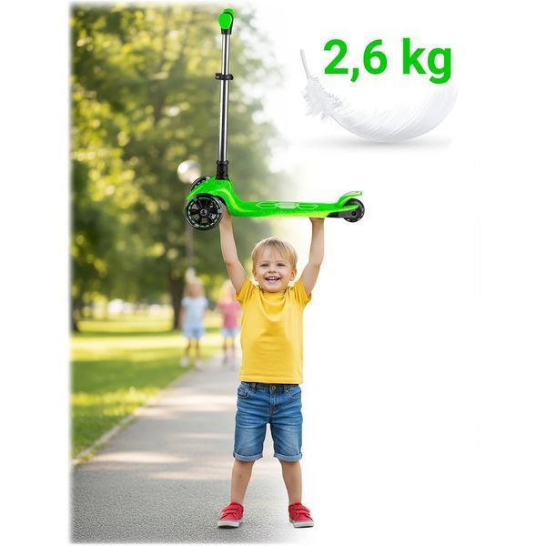 Трехколесный детский самокат-балансир Ricokids Jelly светящийся в темноте зеленый (765900) jan_p8040 фото