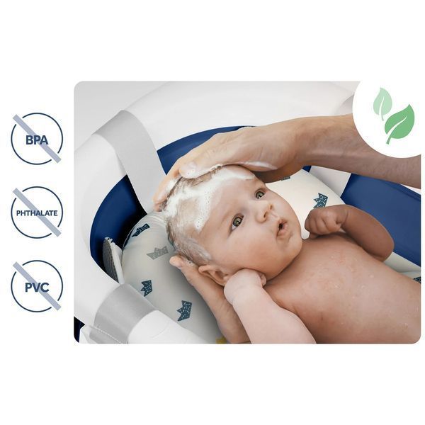 Складна ванночка для дітей, немовлят з вкладишем Ricokids RK-286 біло-блакитна (728600) jan_p7910 фото