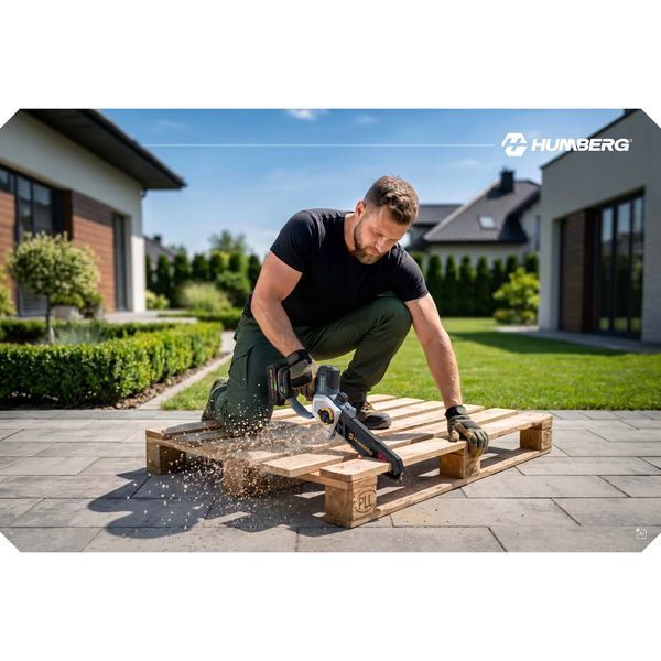 Акумуляторна ланцюгова пила 4,0Ah PRO для гілок 10&Prime; 8&Prime; Humberg HM-437 (543702) jan_p8548 фото