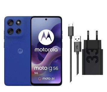 Смартфон Motorola moto g56 5G 8/256GB Dazzling Blue 120Hz + 33W Charger (PB7Y0032PL+PG38C06448) xk_1373098 фото
