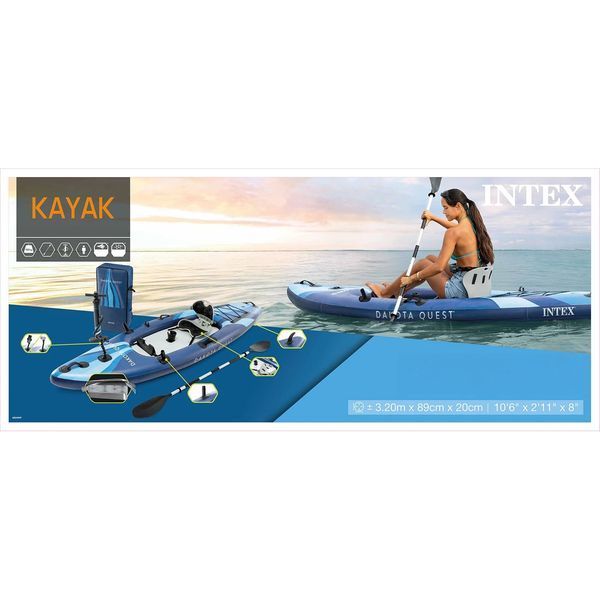 Надувний каяк Pro Dakota з веслами та насосом INTEX 68245 jan_p8311 фото