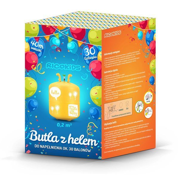 Балон з гелієм 0,20м3 з кульками та стрічкою Ricokids (799000) jan_p4590 фото