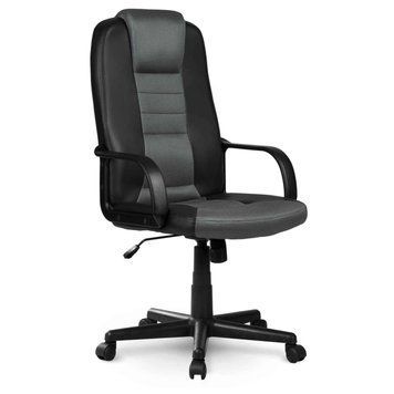 Офісне крісло шкіряне з мікросітки 518B чорний-сірий (518B-BLACK-GRAY) jan_p4551 фото
