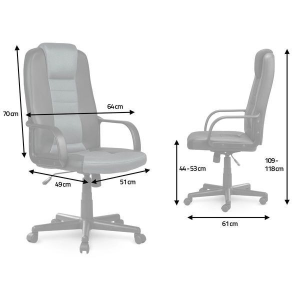 Офісне крісло шкіряне з мікросітки 518B чорний-сірий (518B-BLACK-GRAY) jan_p4551 фото