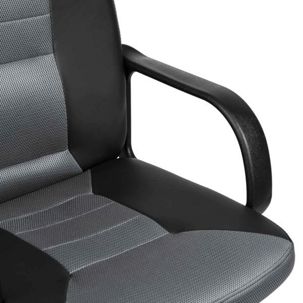 Офісне крісло шкіряне з мікросітки 518B чорний-сірий (518B-BLACK-GRAY) jan_p4551 фото