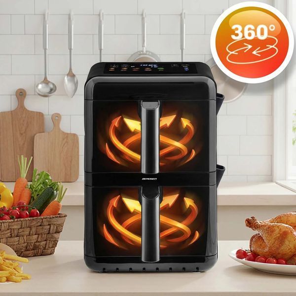 Мультипіч двокамерна вертикальна 11.6 л Air fryer Berdsen 3000W BD-663 (366300) jan_p8227 фото