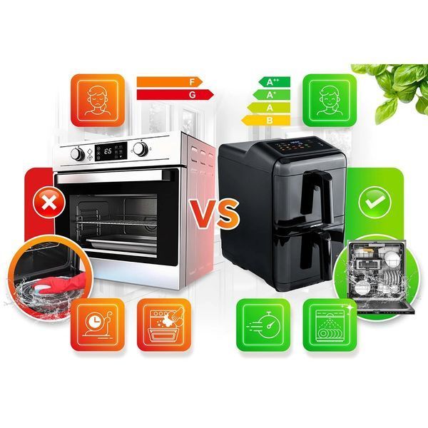Мультипіч двокамерна вертикальна 11.6 л Air fryer Berdsen 3000W BD-663 (366300) jan_p8227 фото