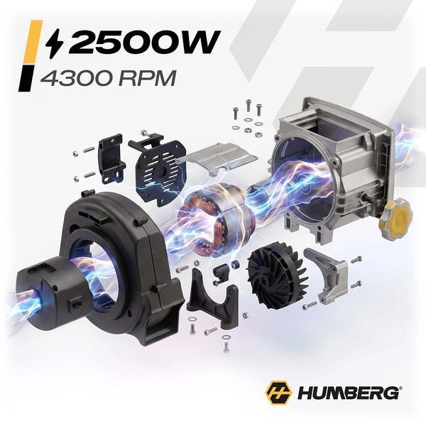 Електричний подрібнювач гілок 2500 W + 2x мішок 45л Humberg HM-650 (565000) jan_p8273 фото