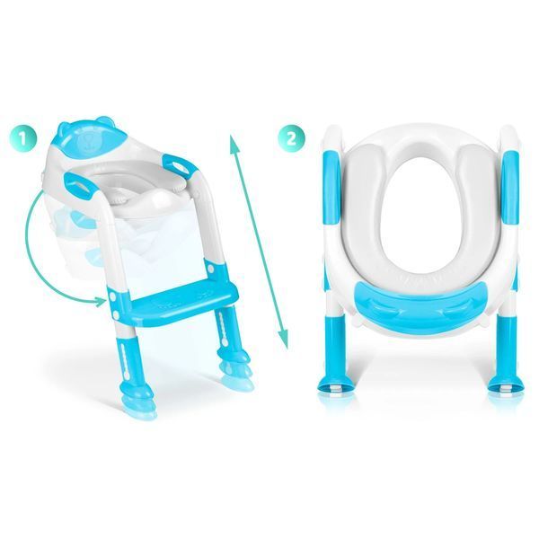 Накладка на унітаз з драбинкою ведмедик Ricokids 729200 блакитна jan_p6382 фото