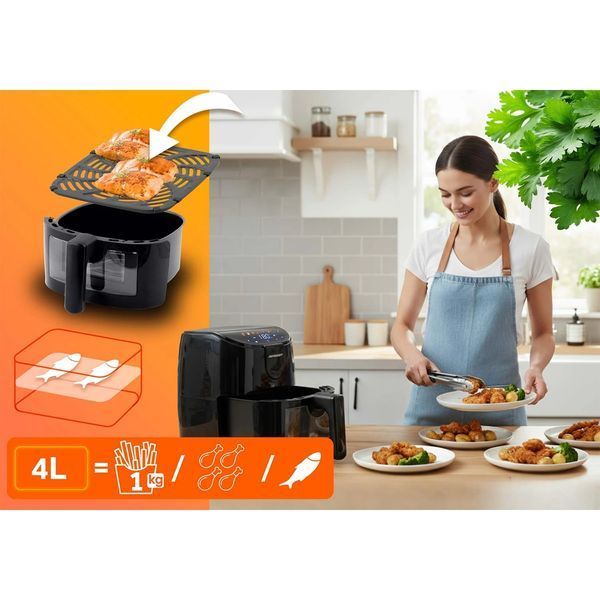 Мультипіч Air fryer 4л Berdsen 1500W BD-658 чорна (365800) jan_p7855 фото