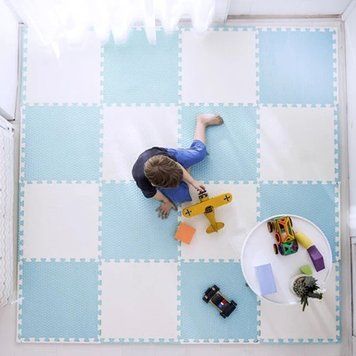 Великий пінистий килимок-пазл Ricokids 60x60 см 4 шт. синьо-білий (738202) jan_p7836 фото