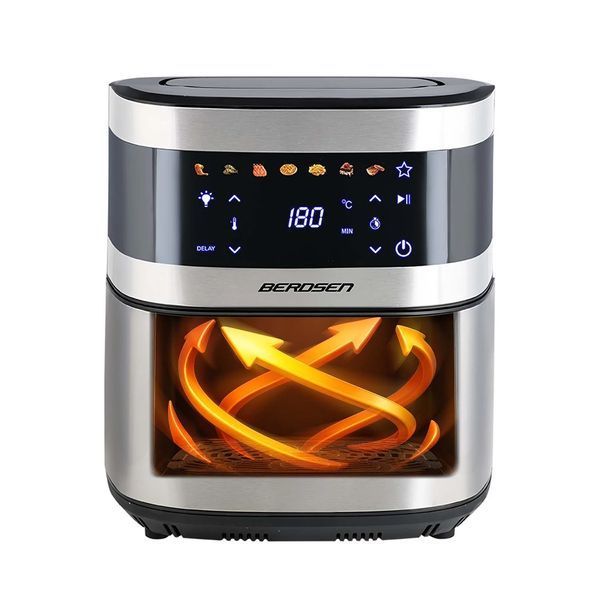 Мультипіч Air fryer велика фритюрниця 9,1 л Berdsen 1700 W BD-656 срібляста (365600) jan_p7853 фото