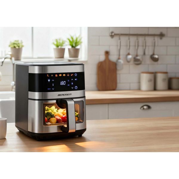 Мультипіч Air fryer велика фритюрниця 9,1 л Berdsen 1700 W BD-656 срібляста (365600) jan_p7853 фото