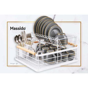 Двоярусна сушарка для посуду MS-601 Massido біла (660103) jan_p8573 фото