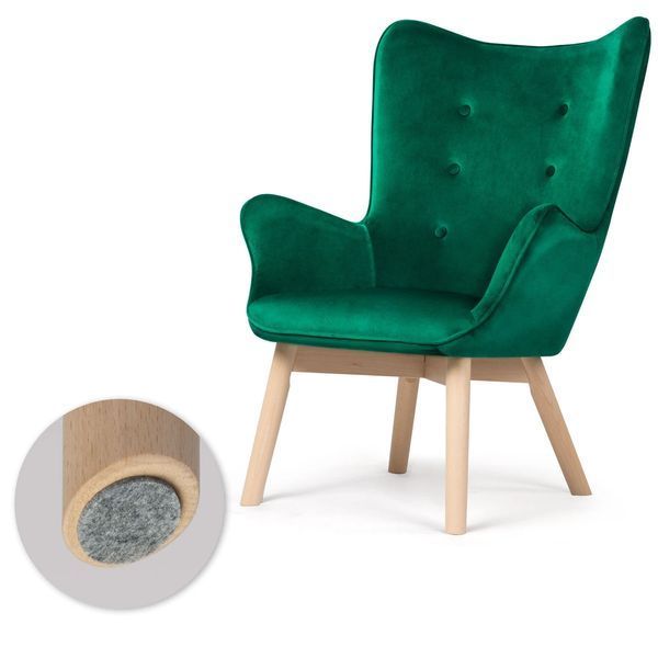 Крісло-вушастик з підніжкою Sofotel Norse темно-зелене (2046) jan_p6035 фото