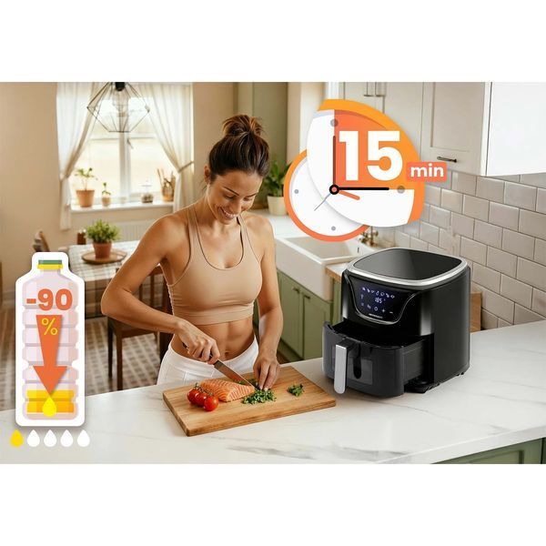 Мультипіч Air fryer 5л BD-652 чорнo-срібляста (365210) jan_p6777 фото