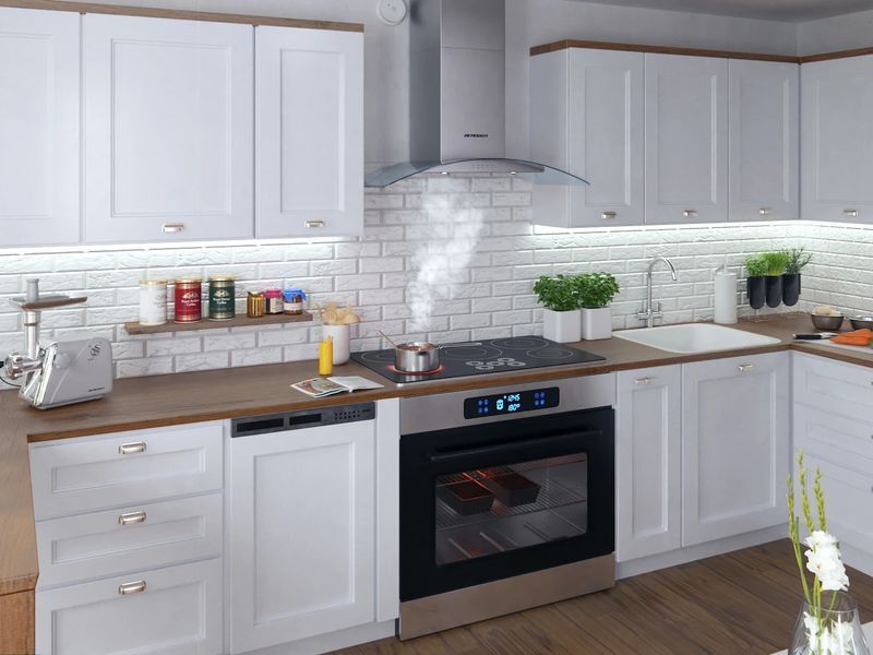 Витяжка кухонна камінна 90 см Berdsen BT-223 INOX (3223) jan_p387 фото