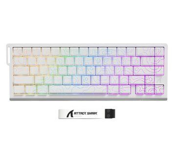 Бездротова клавіатура Attack Shark X68PRO HE Rapid Trigger 8kHz/128kHz Poron white (6972792470627) xk_1349536 фото