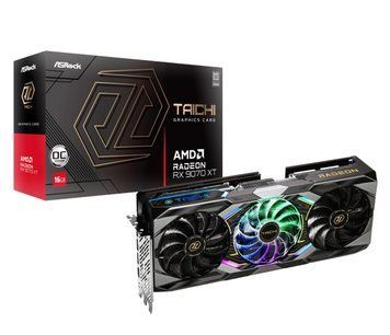 Відеокарта ASRock Radeon RX 9070 XT Taichi OC 16GB GDDR6 (RX9070XT TC 16GO) xk_1321572 фото