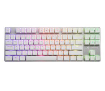 Дротова клавіатура Sharkoon PureWriter White RGB TKL Kailh Blue (4044951034291) xk_1105756 фото