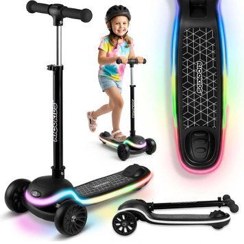 Триколісний балансирний самокат для дітей Ricokids Leddi LED чорний (766000) jan_p8176 фото