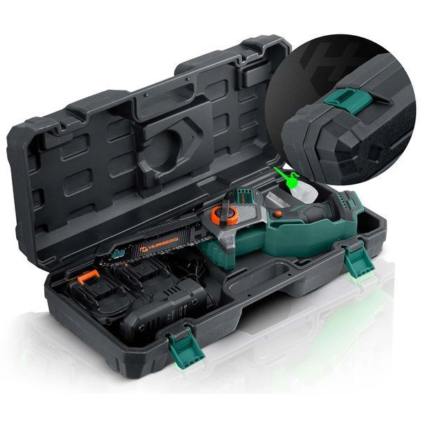 Акумуляторна ланцюгова пила 2x2,0 Ah PRO, гілкоріз 10&Prime; 8&Prime; Humberg HM-437 (543712) jan_p8551 фото