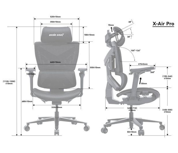 Ігрове крісло Anda Seat X-Air Pro Gray Twilight (AD-WY-01-GGSP-G01) xk_1473947 фото